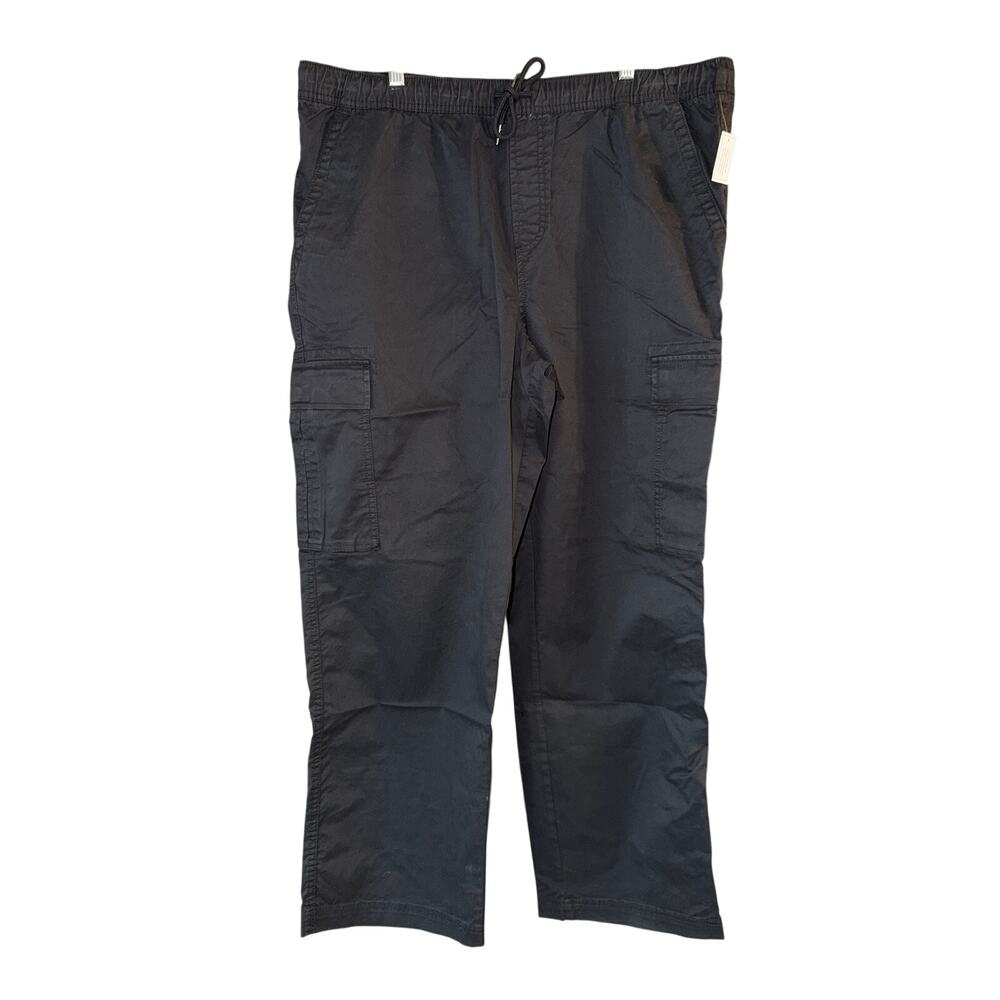 No Boundaries NOBO Men's Black Soot Drawstring Cargo Pants Size XL 40-42 New